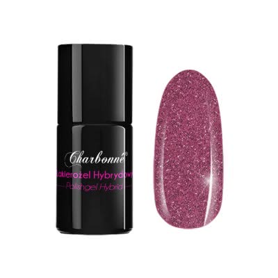 Lakier Hybrydowy CHARBONNE 7 ml kolor 130 Rose Gold Glitter Lamborghini