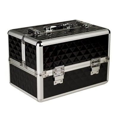 Kufer kosmetyczny - diamond czarny 3D