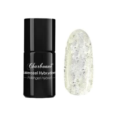 Lakier Hybrydowy CHARBONNE 15 ml kolor 068 złoty mieniący ze srebrnymi okruchami