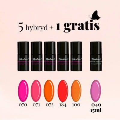 Zestaw nr 5 Lakierów Hybrydowych Charbonne 5+1 GRATIS