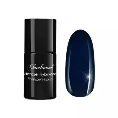 Lakier Hybrydowy CHARBONNE 15 ml Kolor 256 granatowy z drobinkami