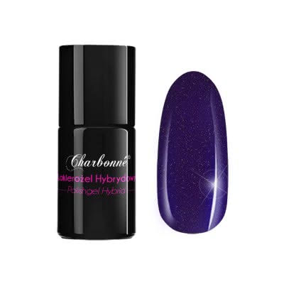 Lakier Hybrydowy CHARBONNE 7 ml kolor 027 ciemny fiolet PERŁOWY