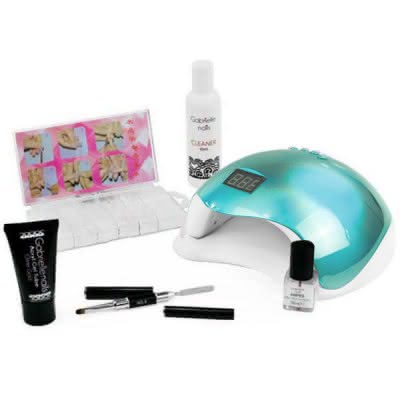 Zestaw Akrylożel Gabrielle Nails acrylgel tuba 30g dual foms 100 szt i lampą 48W hologram z wyświetlaczem