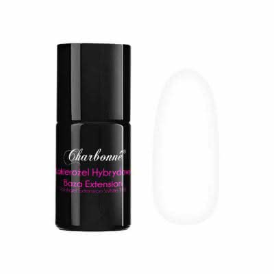 Lakier Hybrydowy CHARBONNE Base EXTENSION White Milk do przedłużania i utwardzania naturalnej płytki typu HARD 7ml