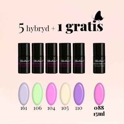 Zestaw nr 3 Lakierów Hybrydowych Charbonne 5+1 GRATIS