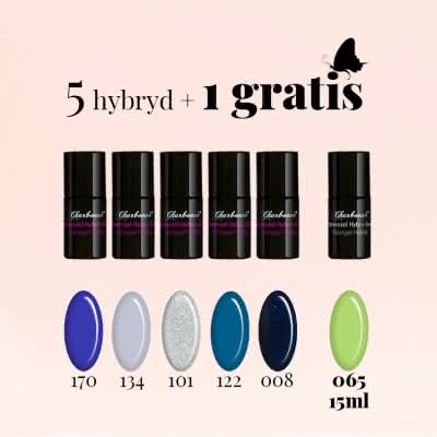 Zestaw nr 4 Lakierów Hybrydowych Charbonne 5+1 GRATIS