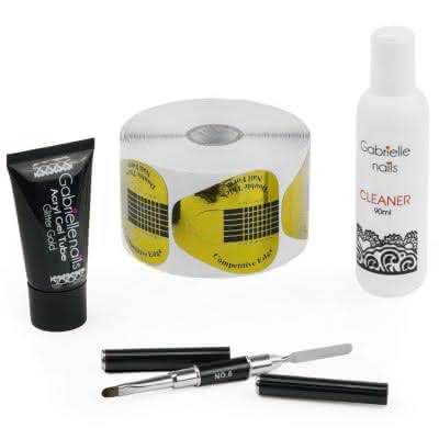 Zestaw Akrylożel Acrylgel Gabrielle Nails tuba 30g  z szablonami 100 szt