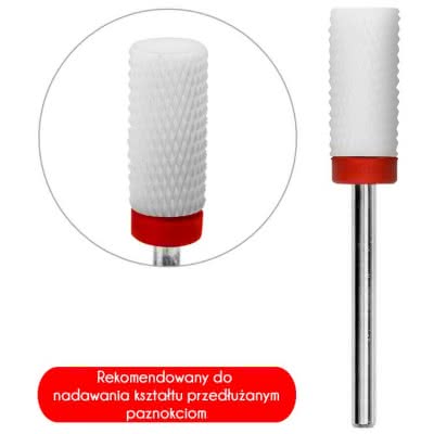 Frez Ceramiczny do zdejmowania żelu walec czerwony - drobna gradacja