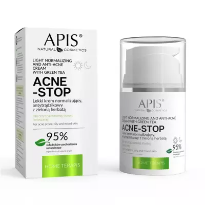 APIS Acne-Stop Home terApis Lekki krem normalizujący, antytrądzikowy z zieloną herbatą 50ml