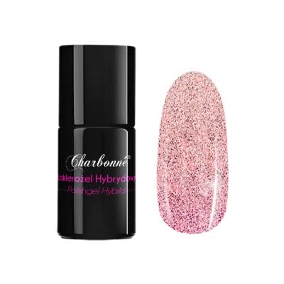 Lakier Hybrydowy CHARBONNE 7 ml kolor 179 Rose-Gold Glitter