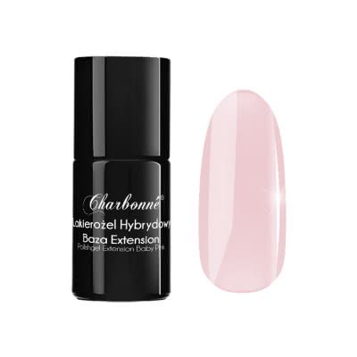 Lakier Hybrydowy CHARBONNE Base EXTENSION Baby Pink do przedłużania i utwardzania naturalnej płytki typu HARD 15ml