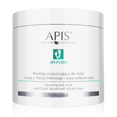 APIS API-PODO Peeling oczyszczający do stóp z solą z Morza Martwego i lawą wulkaniczną 700g