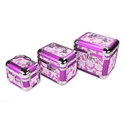 Kufer vip 22-3 trio mały fioletowe kwiaty