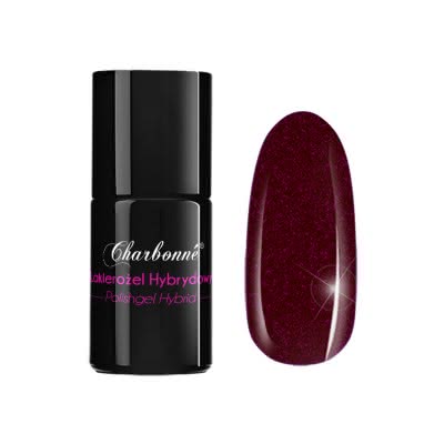 Lakier Hybrydowy CHARBONNE 7 ml Kolor 223 Marsala z drobinkami