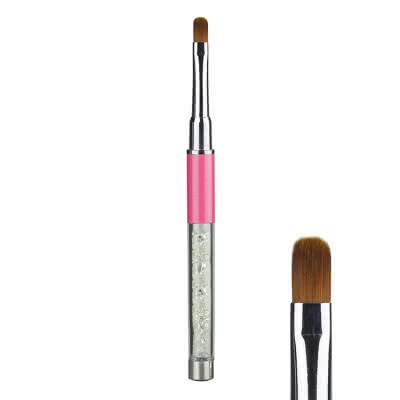 Pędzel zaokrąglony do żelu z kryształkami Crystal Pink rozmiar 06