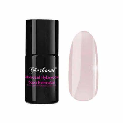 Lakier Hybrydowy CHARBONNE Base EXTENSION Soft Pink do przedłużania i utwardzania naturalnej płytki typu HARD 7ml