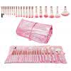 Zestaw pędzli make-up 21 sztuk w różowym etui