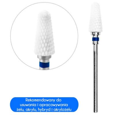 Frez Ceramiczny do zdejmowania żelu umbrella niebieski - średnia gradacja