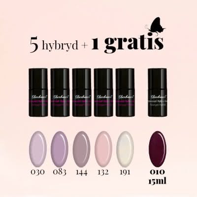 Zestaw nr 1 Lakierów Hybrydowych Charbonne 5+1 GRATIS
