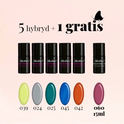 Zestaw nr 6 Lakierów Hybrydowych Charbonne 5+1 GRATIS