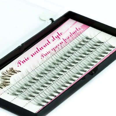 Rzęsy z norek W-lashes, kępki 10:1 14mm