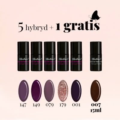 Zestaw nr 8 Lakierów Hybrydowych Charbonne 5+1 GRATIS