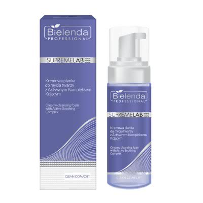 BIELENDA PROFESSIONAL SupremeLAB Clean Comfort Kremowa pianka do mycia twarzy z Aktywnym Kompleksem Kojącym
