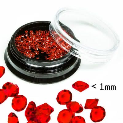 Ozdoby diamenciki w pudełku - czerwone