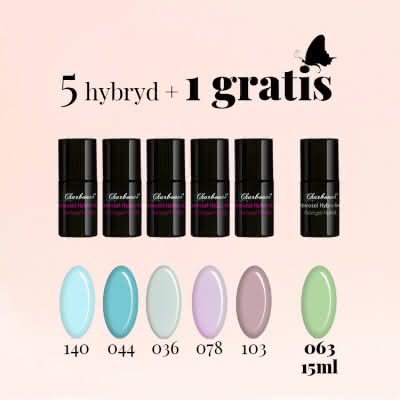 Zestaw nr 7 Lakierów Hybrydowych Charbonne 5+1 GRATIS