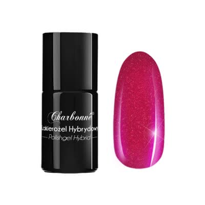Lakier Hybrydowy CHARBONNE 15 ml kolor 032 fuksja w czerwieni PERŁOWY