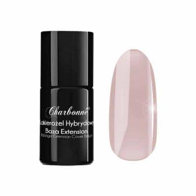 Lakier Hybrydowy  CHARBONNE Base EXTENSION COVER BEIGE do przedłużania i utwardzania naturalnej płytki typu HARD 15ml