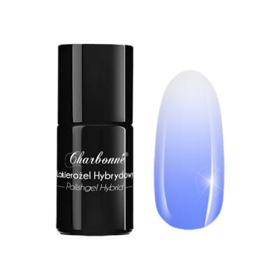 Lakier Hybrydowy termiczny CHARBONNE 15 ml kolor 085 biały przechodzący w kobaltowy SERIA THERMO RAINBOW