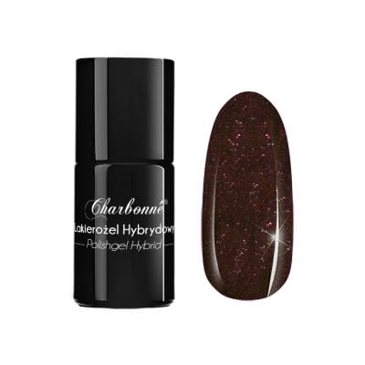 Lakier Hybrydowy CHARBONNE 15 ml Kolor 251 Ciemny brązowy z drobinkami