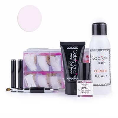 Zestaw Akrylożel Gabrielle Nails acrylgel tuba 30g LAVENDER dual forms 100 szt