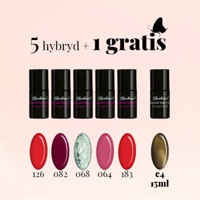 Zestaw nr 2 Lakierów Hybrydowych Charbonne 5+1 GRATIS